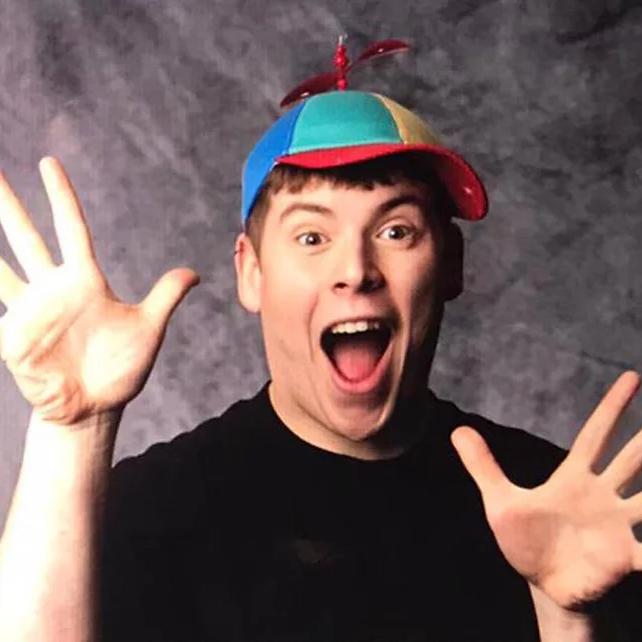 young man with funny hat